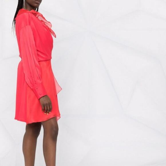 NWT MSGM ruffled asymmetric wrap dress ruffle sz 42 - Picture 4 of 12